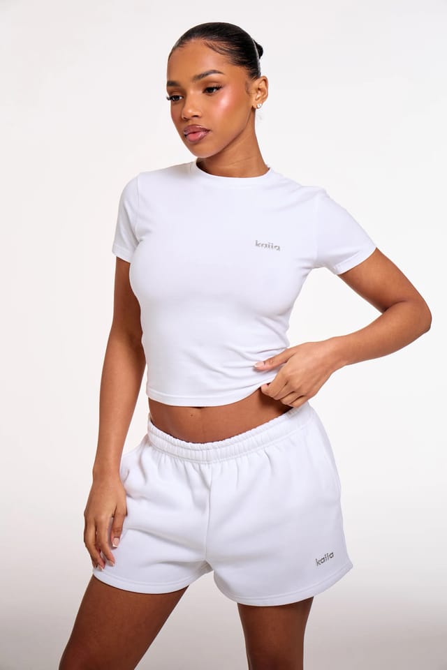 Kaiia Kaiia Chrome Logo Baby Tee White - 2