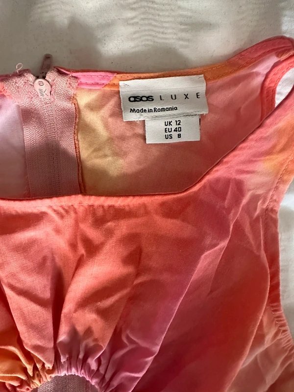 ASOS ASOS Luxe ruched mini dress with keyhole in marble print - 1