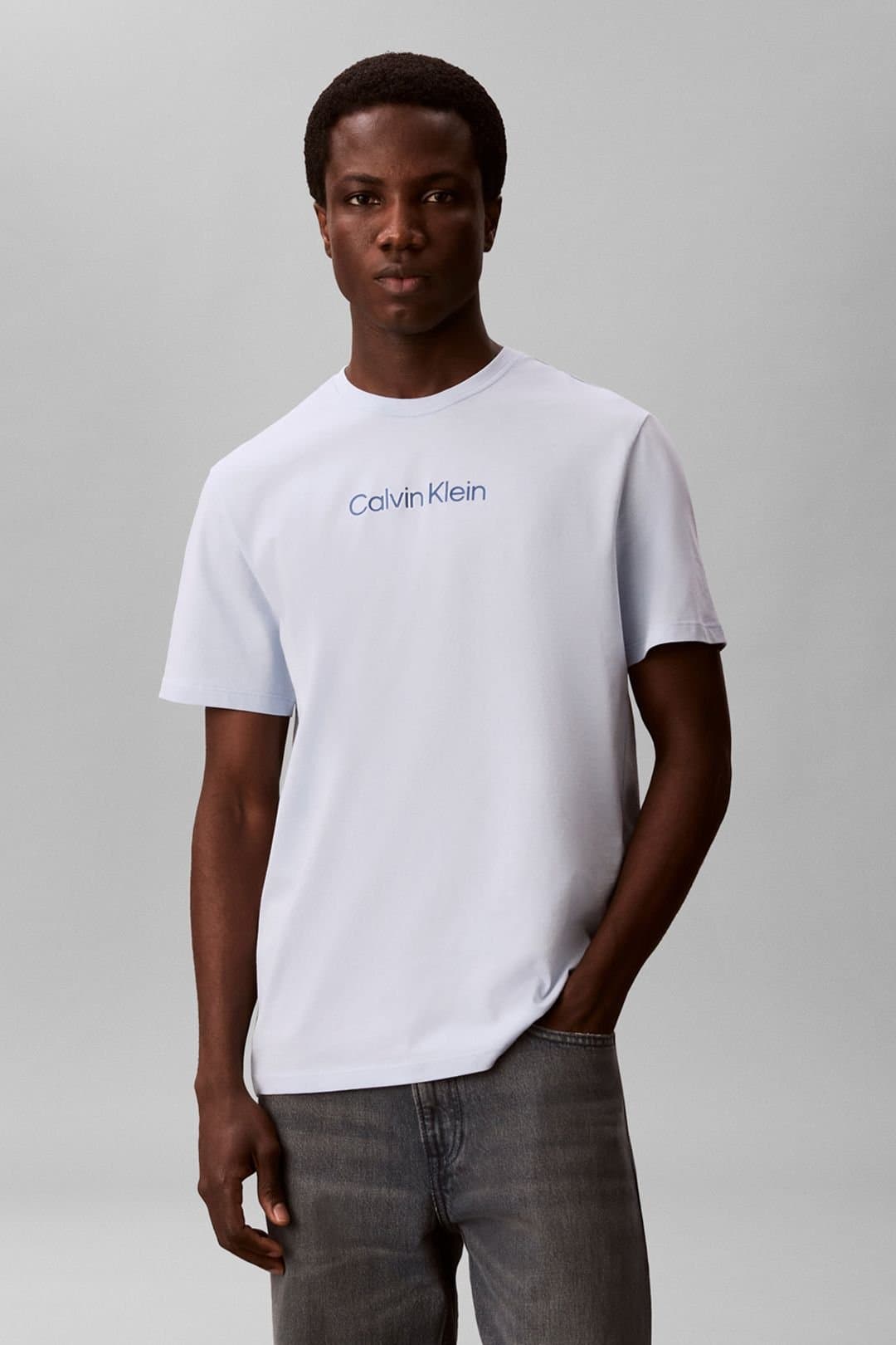 Calvin Klein Calvin Klein Men's Standard Logo 30S Crew Neck Tee Blue