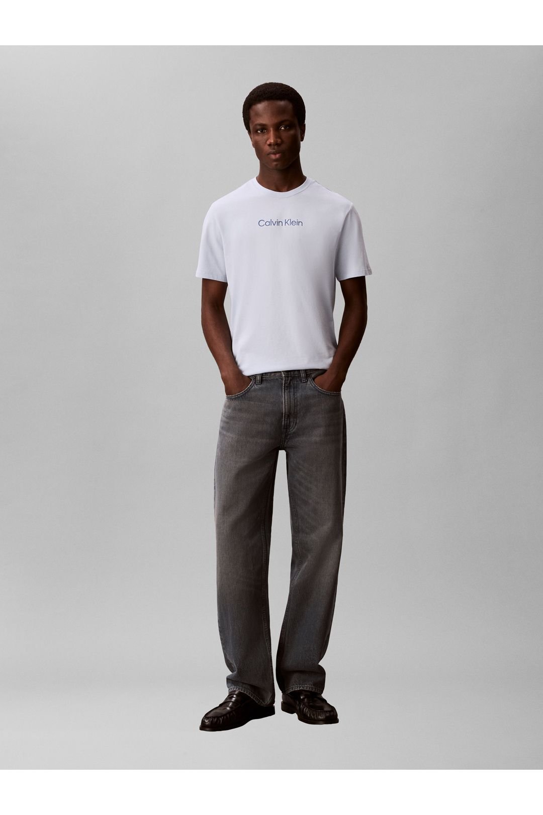 Calvin Klein Calvin Klein Men's Standard Logo 30S Crew Neck Tee Blue - 4