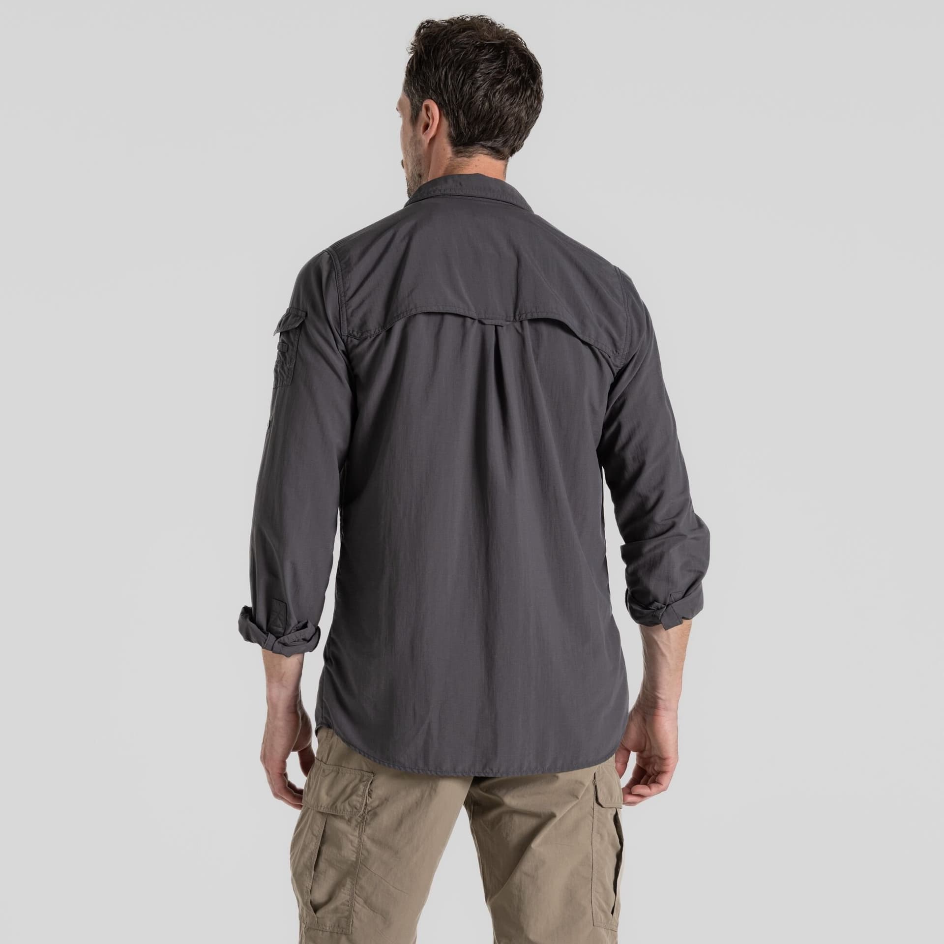 Craghoppers Craghoppers Men's 'Nosilife Adventure' Long Sleeve Insect Repellent Shirt in Mid Grey