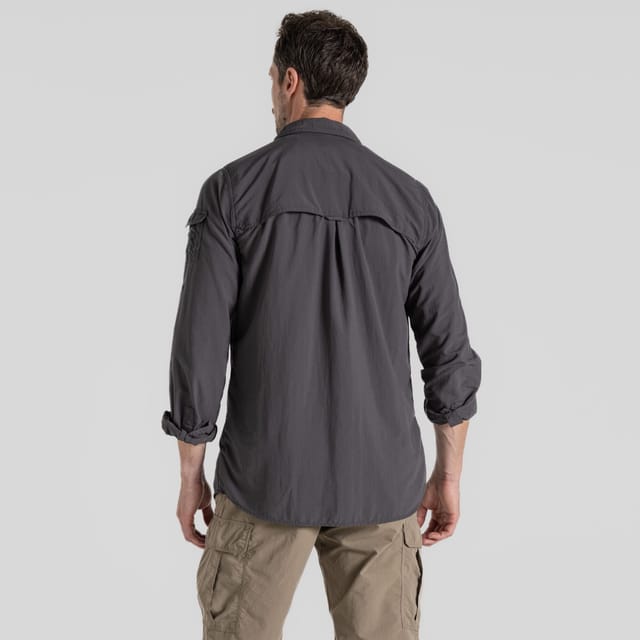 Craghoppers Craghoppers Men's 'Nosilife Adventure' Long Sleeve Insect Repellent Shirt in Mid Grey - 3