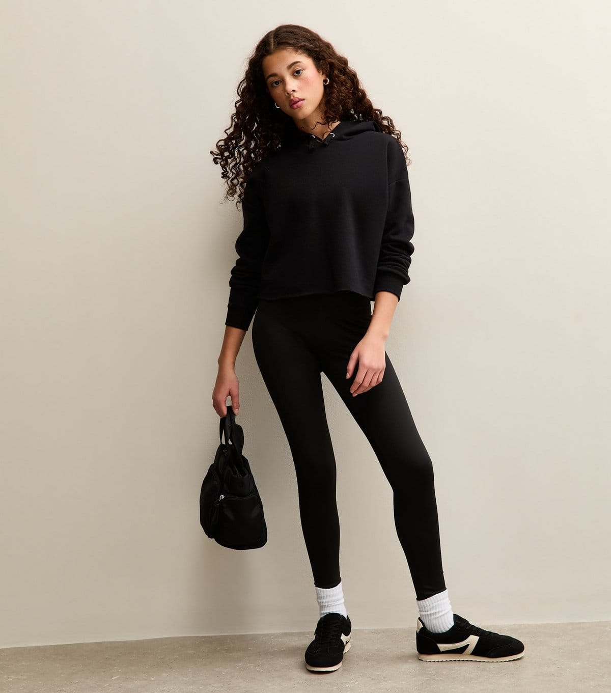 New Look Girls' Black Waistband Leggings New Look - 1