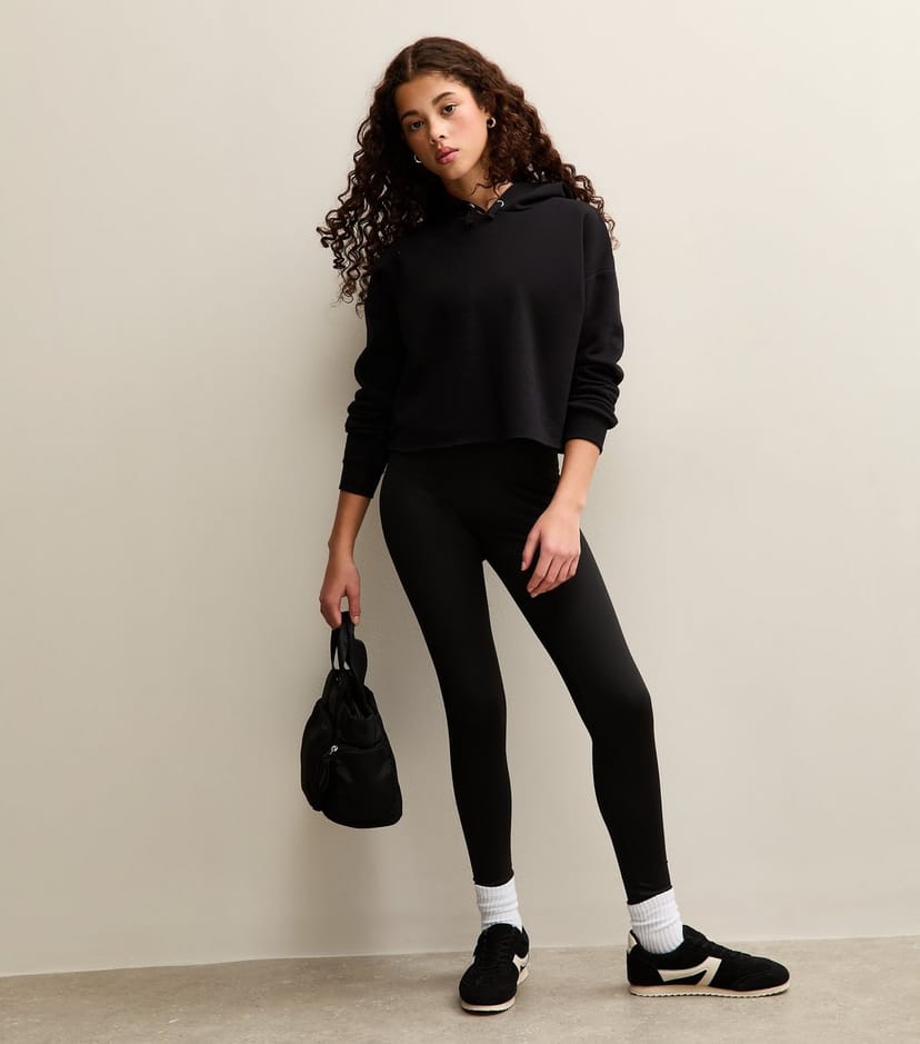 New Look Girls' Black Waistband Leggings New Look - 1