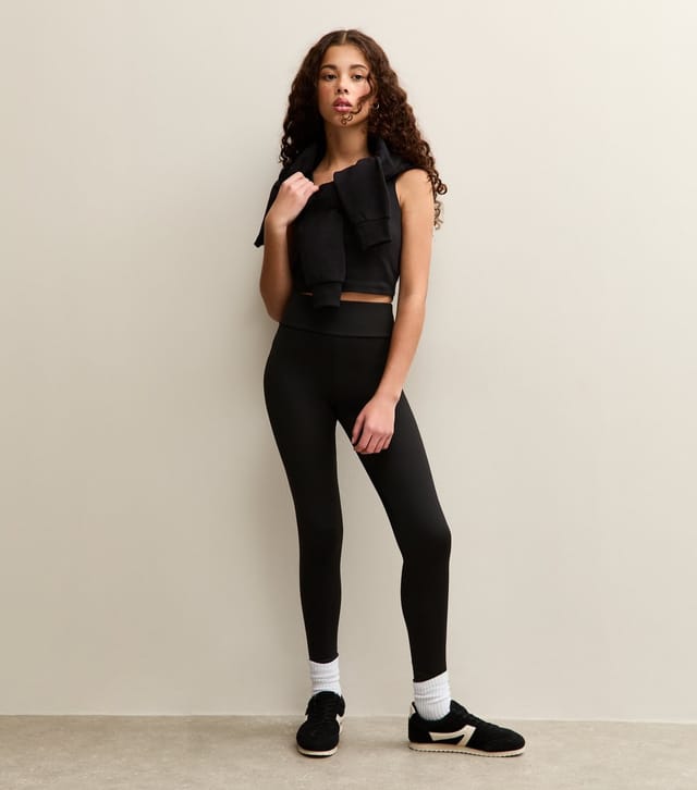 New Look Girls' Black Waistband Leggings New Look - 3