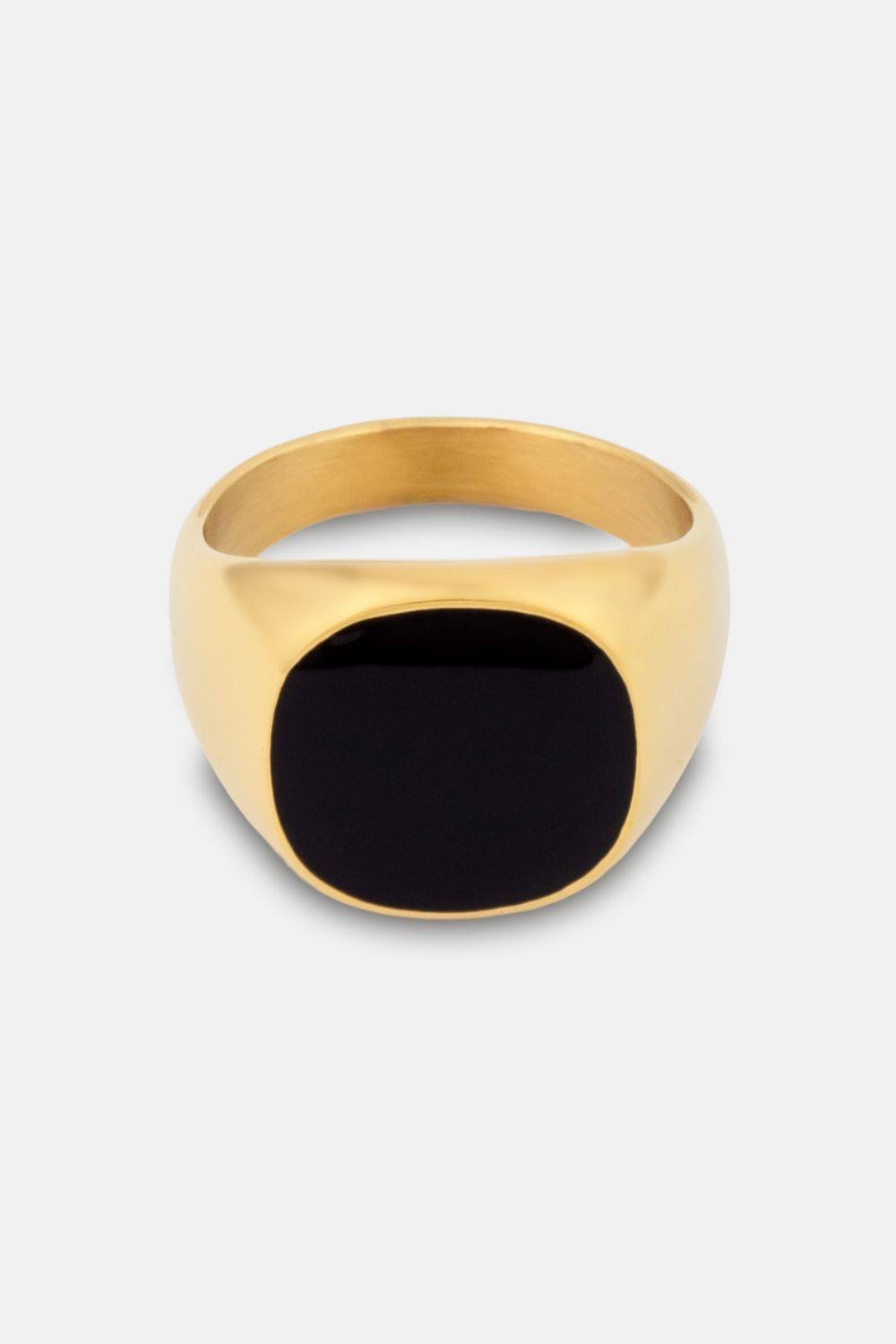 Outrage London Outrage London Men's Gold 20MM Onyx Stone Signet Ring - 4