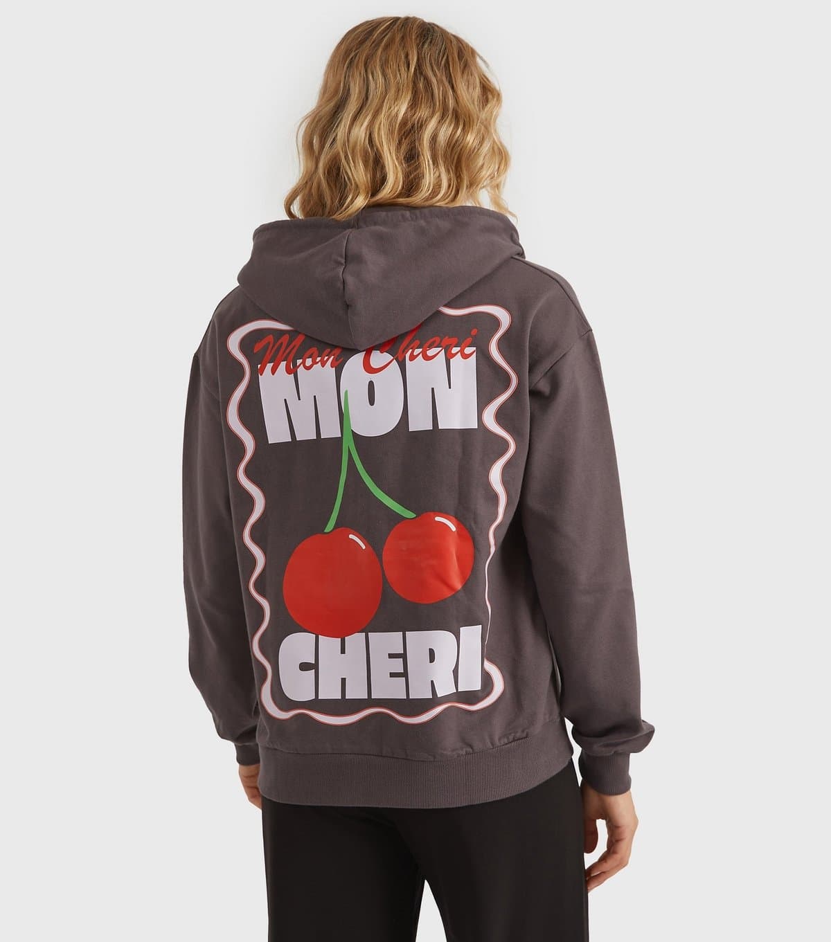 Custard Women's Clothing Dark Grey Mon Cheri Hoodie Custard New Look