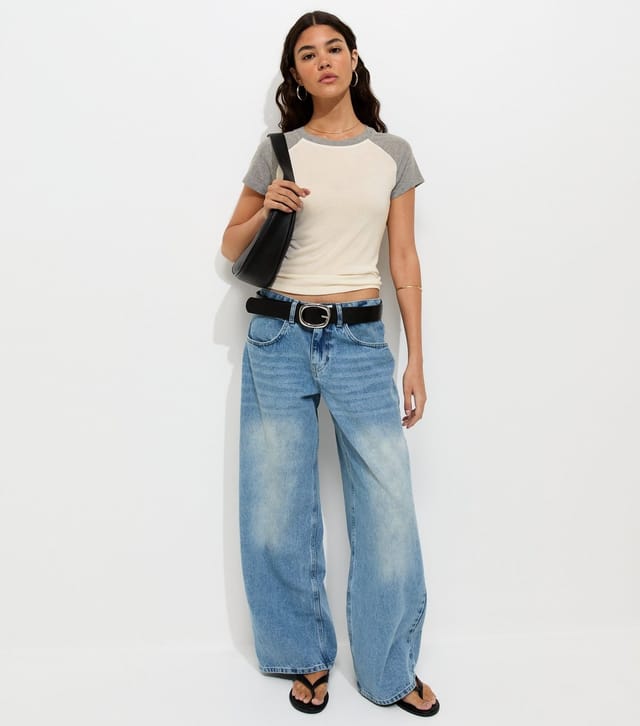 New Look Women's White Contrast Raglan Sleeve T-Shirt New Look - 3
