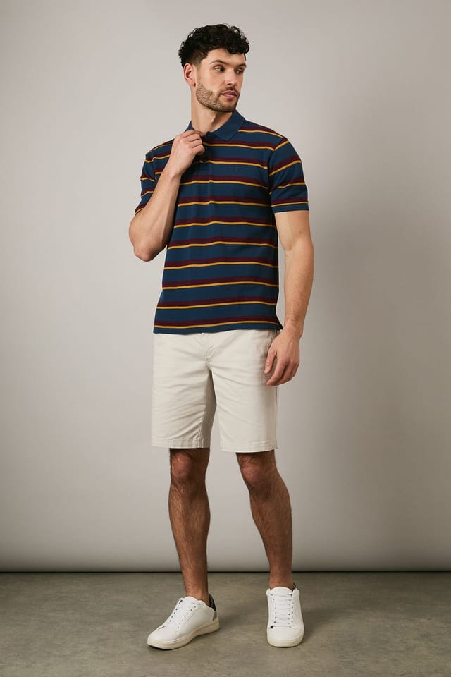Maine Maine Men's Navy College Stripe Polo Shirt - 2