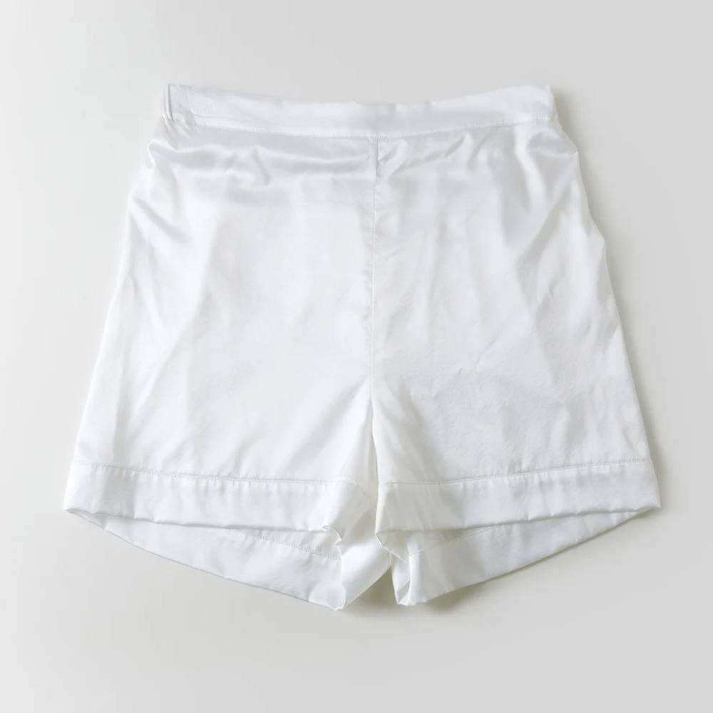 Soft Strokes Silk Soft Strokes Silk Women's Silk High Waist Shorts - White - 2