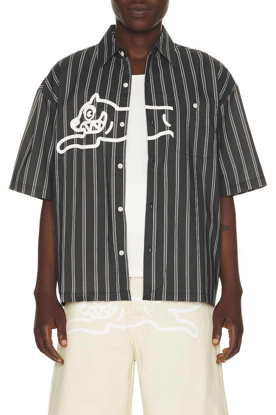 revolve Revolve Black Striped Button-Up Shirt