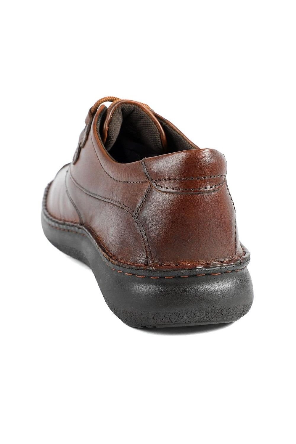 Pavers Pavers Men's Wide Fit Leather Casual Lace Up Shoes in Brown - 3