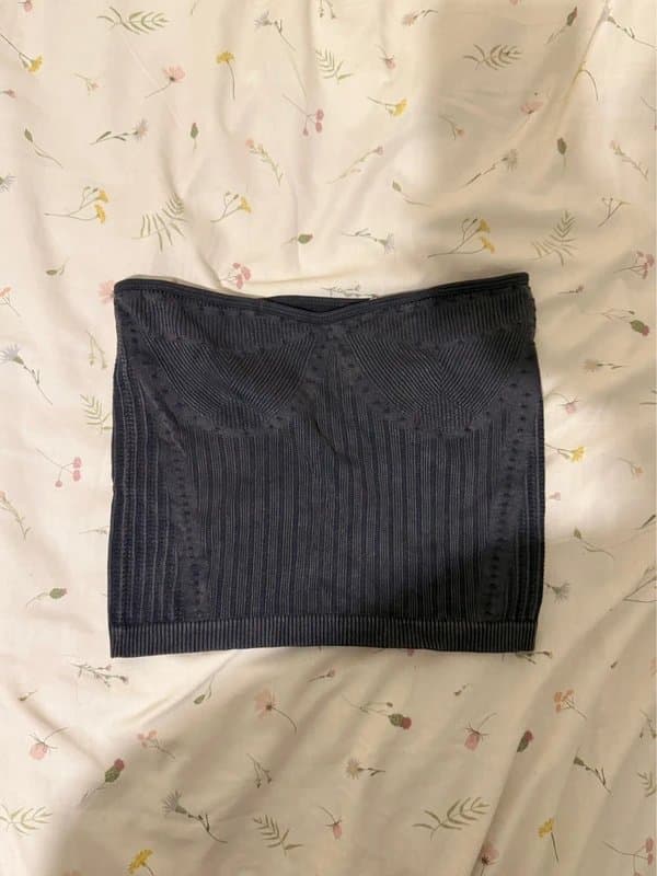 Bershka bershka charcoal grey seamless bandeau boob tube