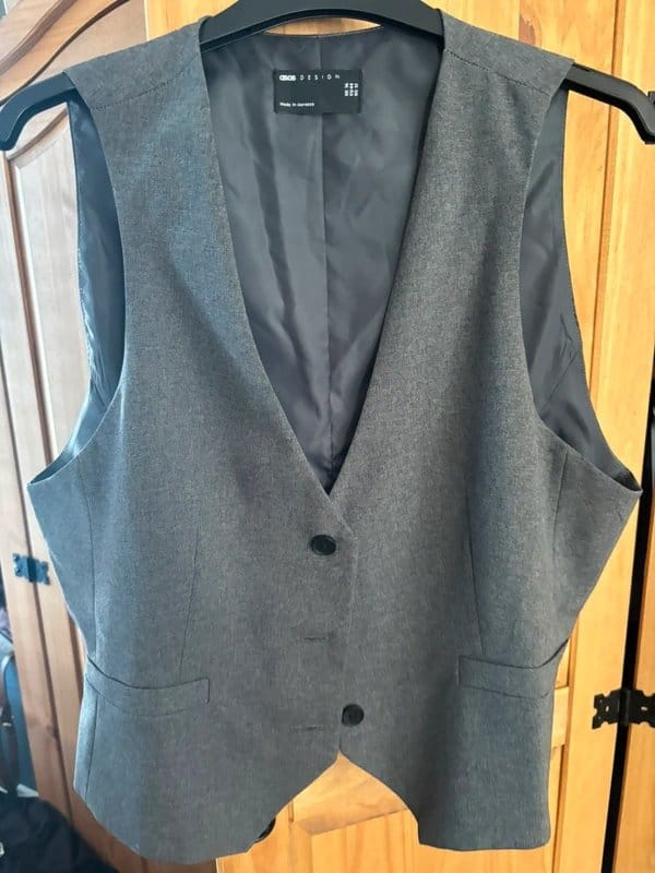 ASOS Grey Wool Blend Waistcoat