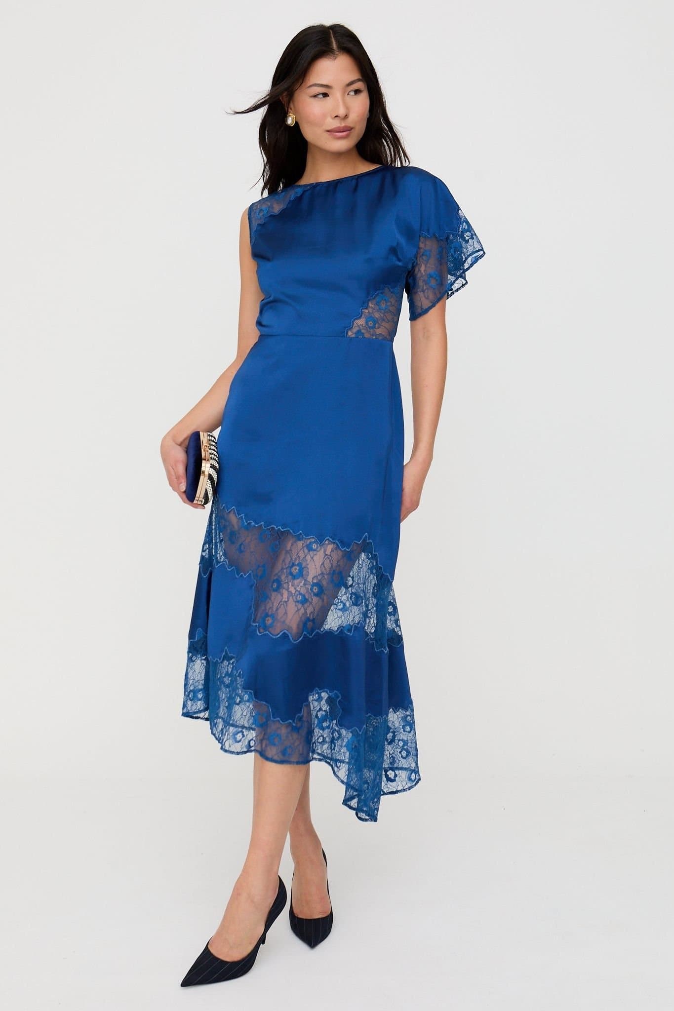 Lily and Lionel Lily and Lionel Women's Selma Lace Insert Maxi Dress In Blue