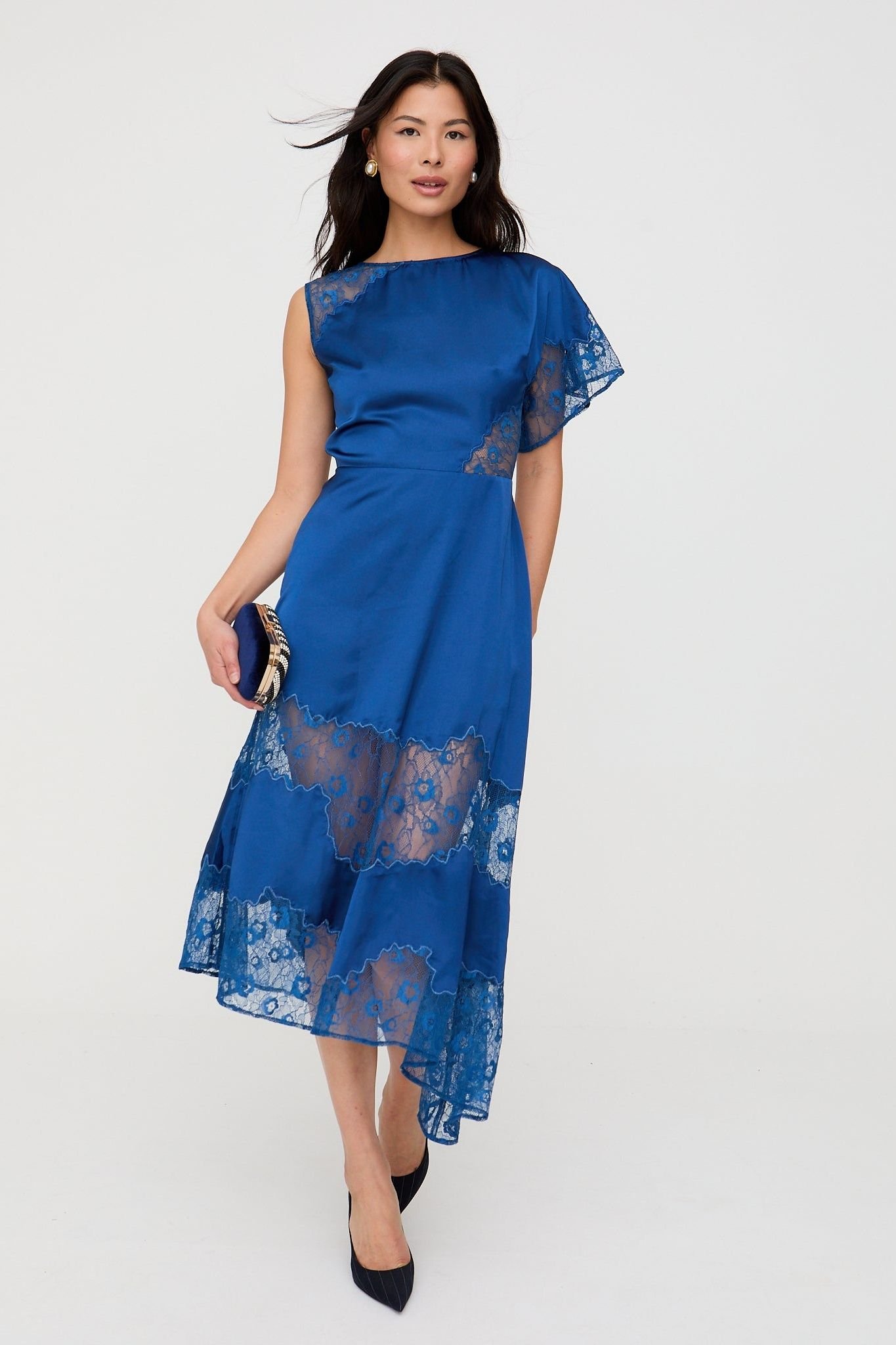 Lily and Lionel Lily and Lionel Women's Selma Lace Insert Maxi Dress In Blue - 3