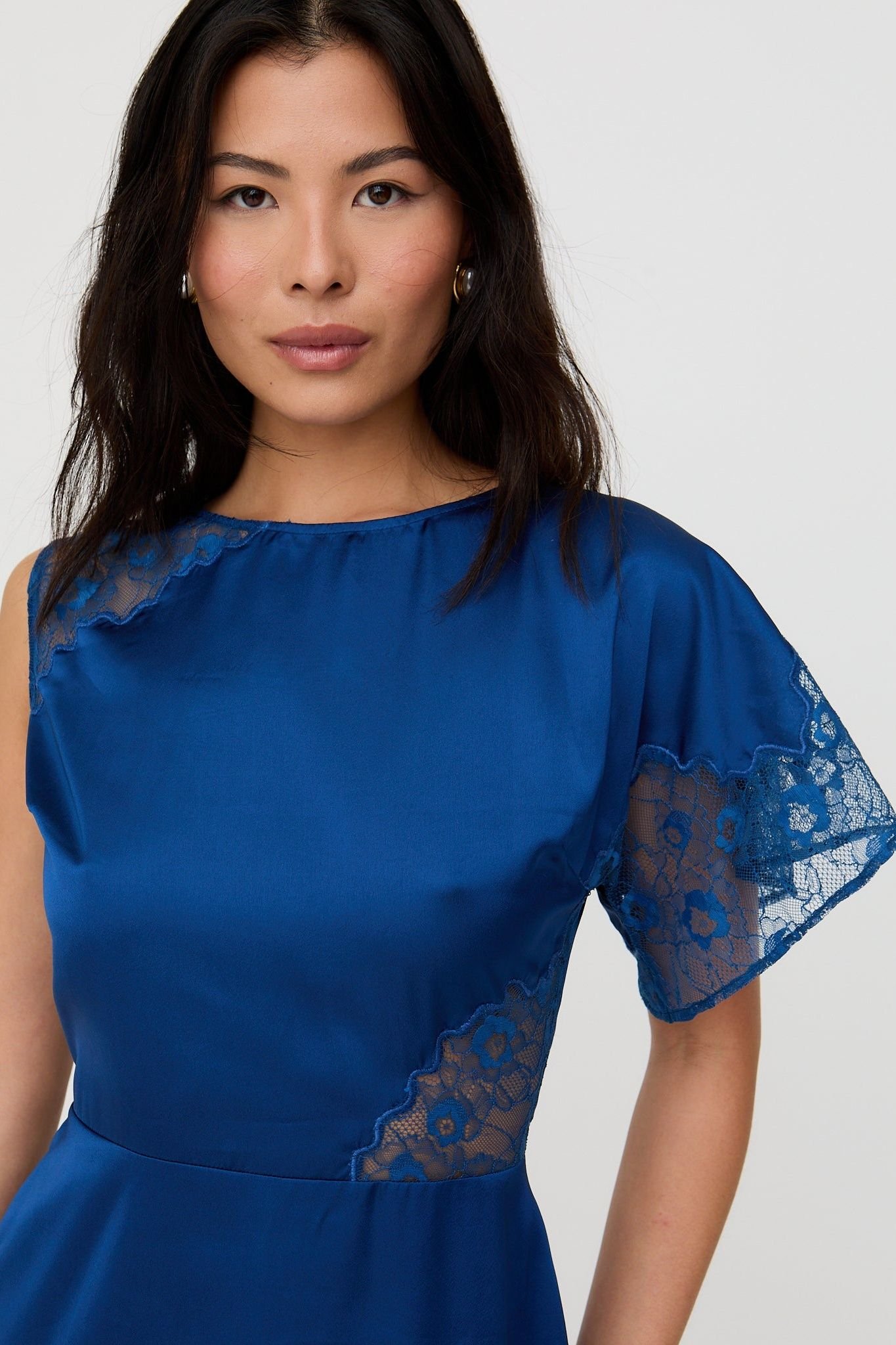 Lily and Lionel Lily and Lionel Women's Selma Lace Insert Maxi Dress In Blue - 4