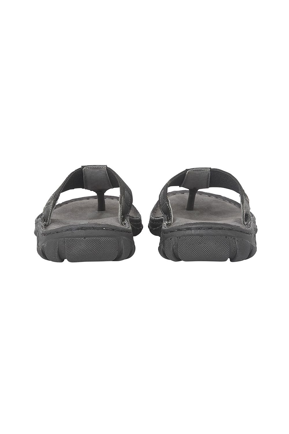 Lotus Lotus Men's Black 'Ainsley' Leather Toe-Post Sandals - 3