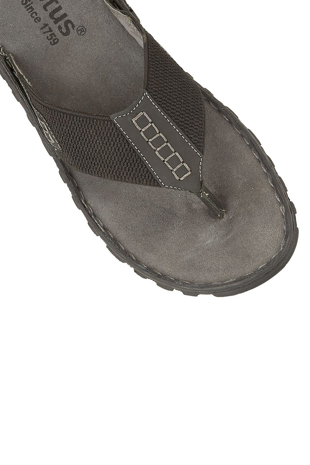 Lotus Lotus Men's Black 'Ainsley' Leather Toe-Post Sandals - 4