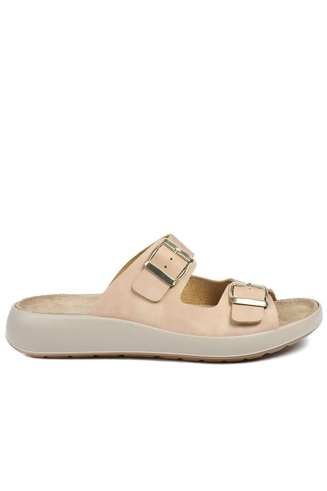Jones Bootmaker Jones Bootmaker Women's Harlowe Wide Fit Leather Sandals in Beige - 2