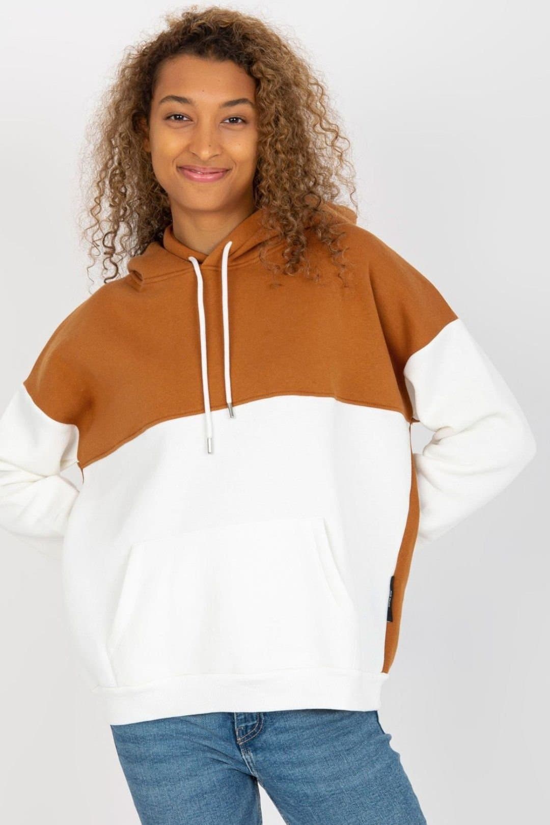 Love Lace Love Lace Brown & White Two-Tone Hooded Sweatshirt