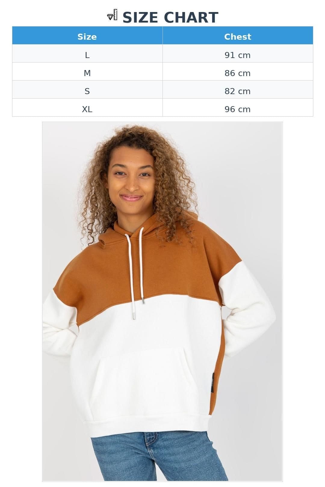 Love Lace Love Lace Women's Two Tone Hooded Sweatshirt With Kangaroo Pocket in Brown - 4
