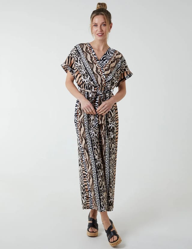 Blue Vanilla Multi Stripe Animal Jumpsuit - 3