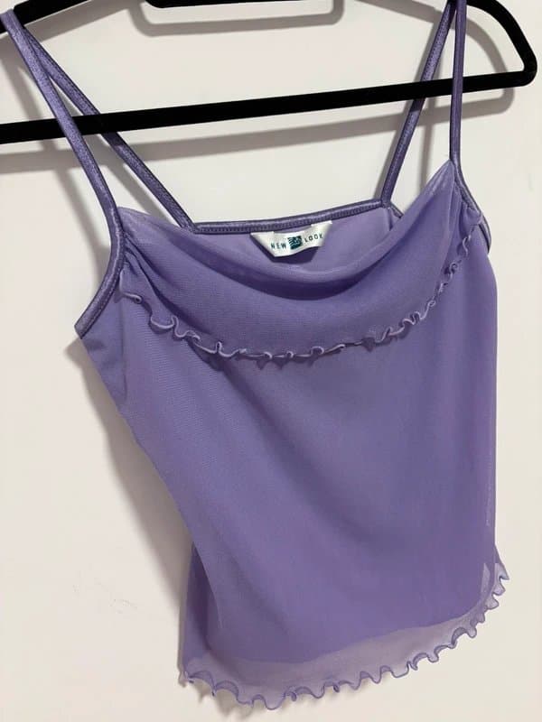 New Look New look size 14 vintage VTG fairy core cowl neck vest top cami y2k 90s soft coquette