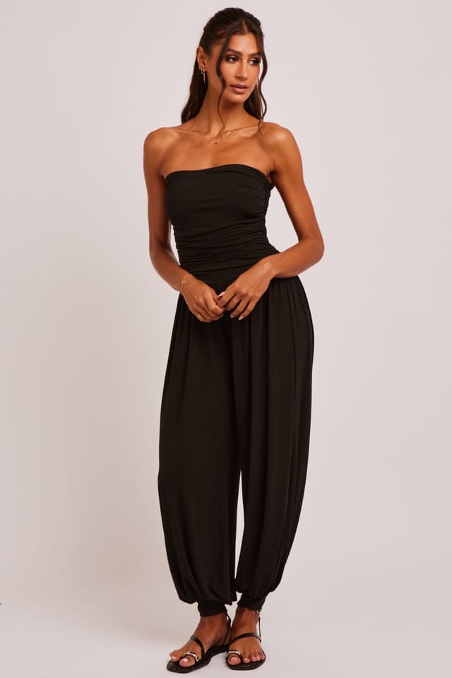 Jaded Rose Jaded Rose Women's Jump Black Strapless Balloon Leg Jumpsuit - 2