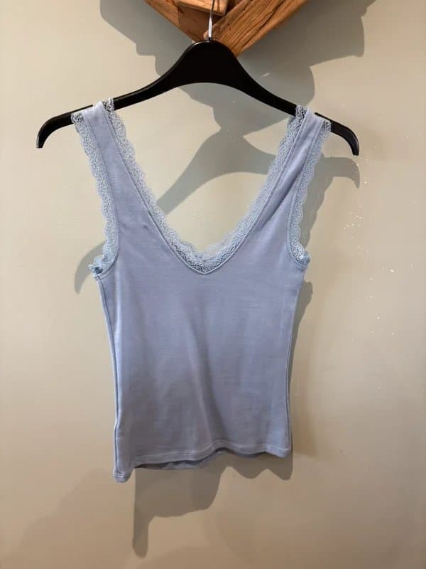 New Look Gorgeous New Look blue lace trim vest