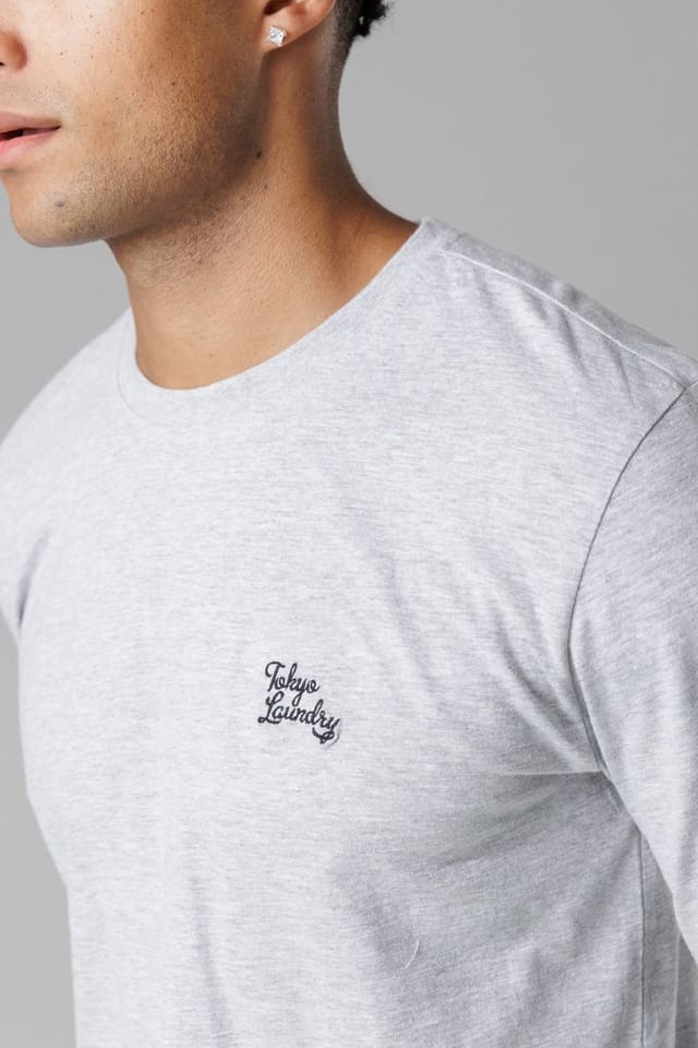 Tokyo Laundry Tokyo Laundry Men's Cotton Crew Neck Pyjama Set in Mid Grey - 3