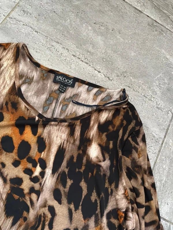 SALOOS Saloos brown leopard animal print dress size 20
