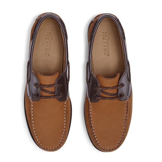 Hotter Hotter Men's 'Boom' Classic Boat Shoes in Tan - 3