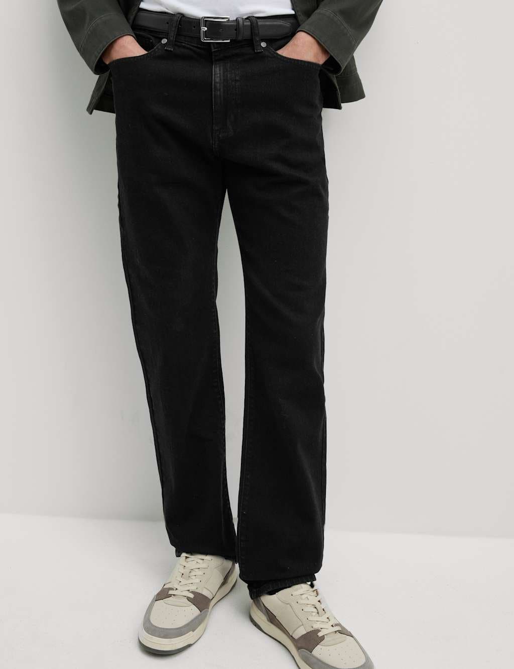 Marks & Spencer M&S Straight Fit Jeans with Stormwear™ Black