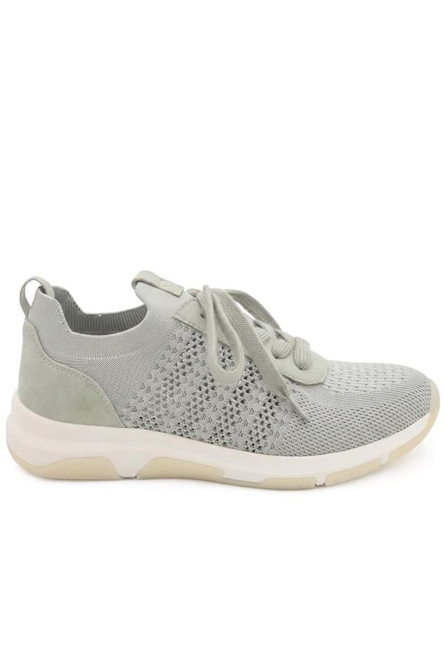 Pavers Pavers Women's Breathable Lace Up Sporty Trainers in Khaki - 2