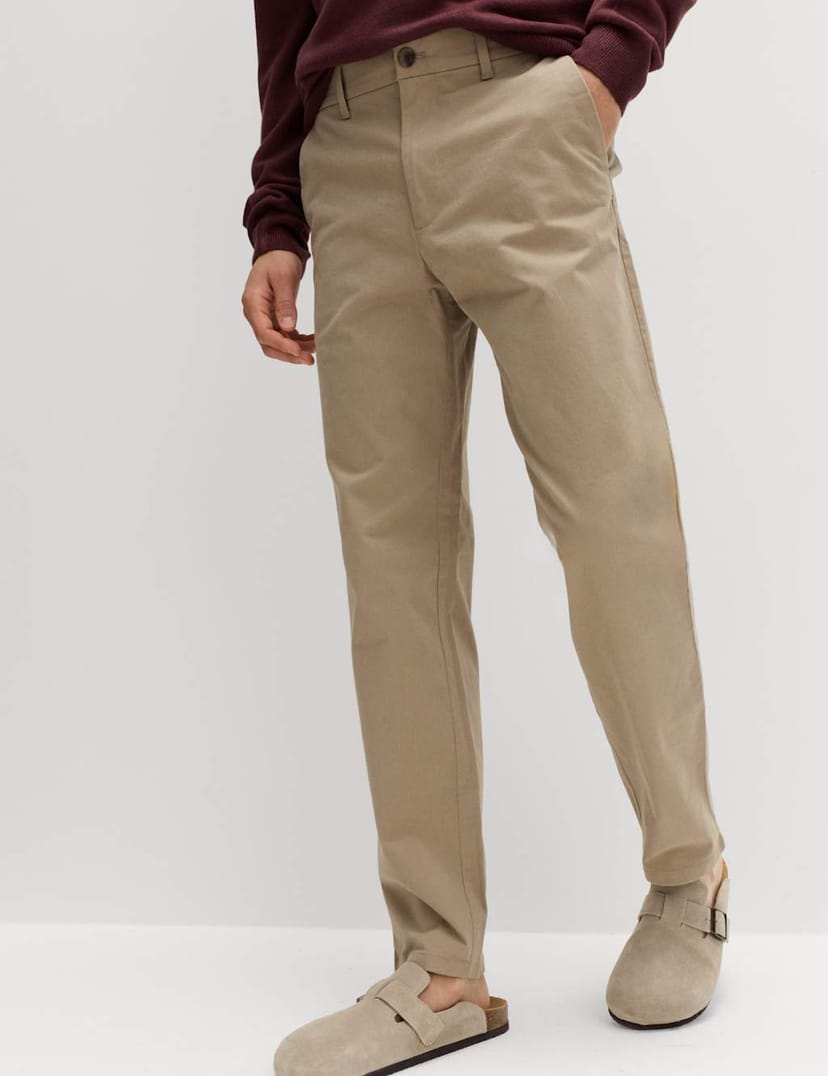 Marks & Spencer M&S Regular Fit Stretch Chinos Putty - 1