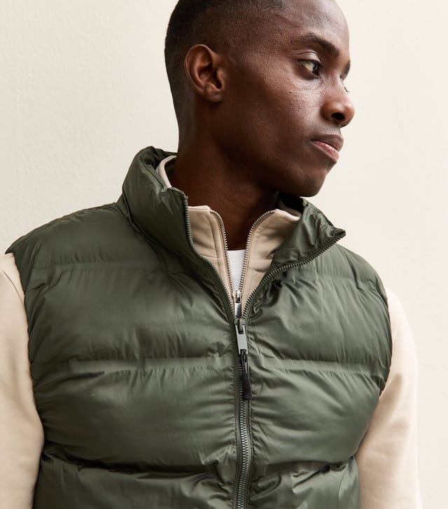 Only and Sons Men's Dark Green Regular Puffer Gilet Only and Sons New Look - 2
