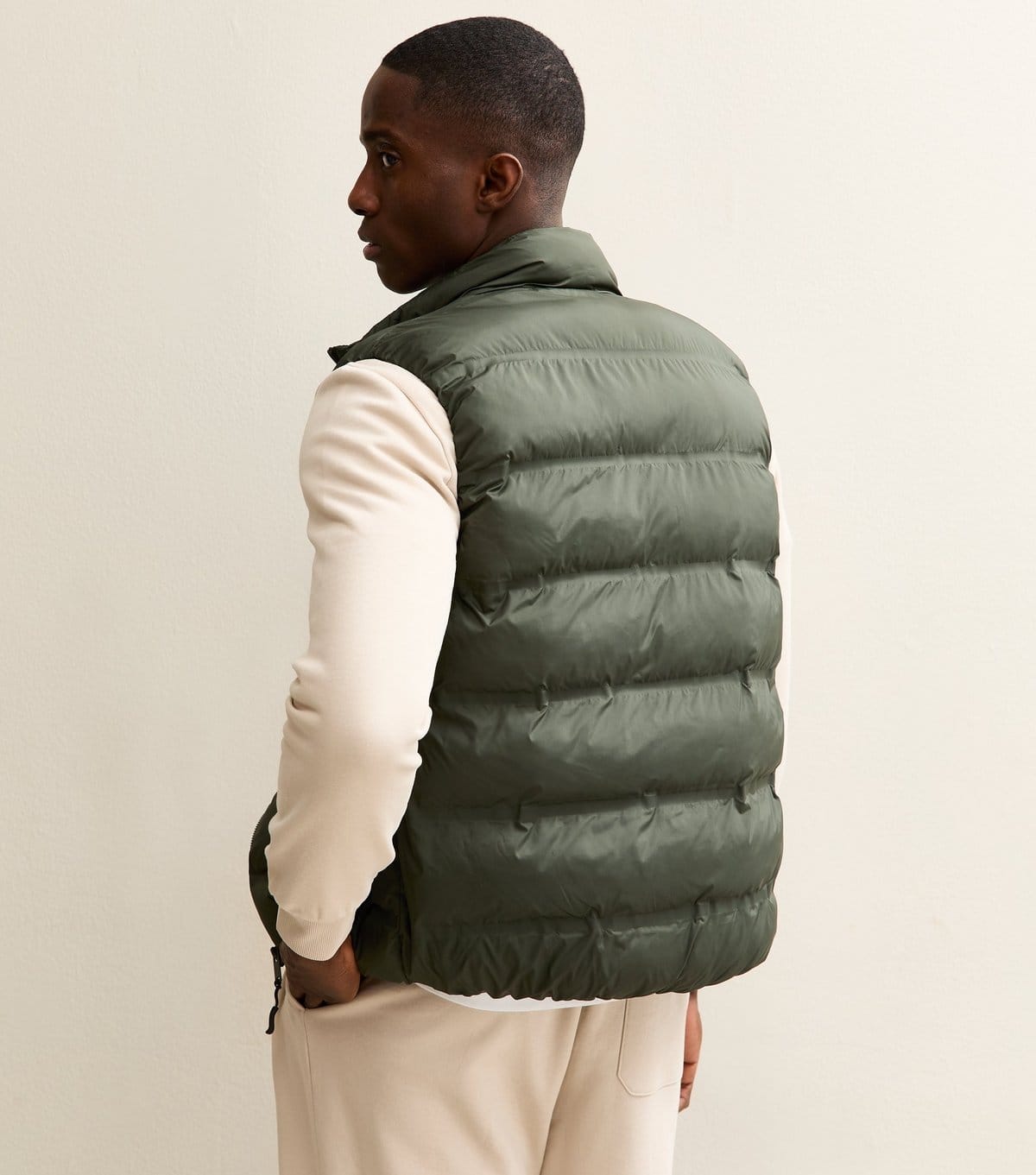 Only and Sons Men's Dark Green Regular Puffer Gilet Only and Sons New Look - 4