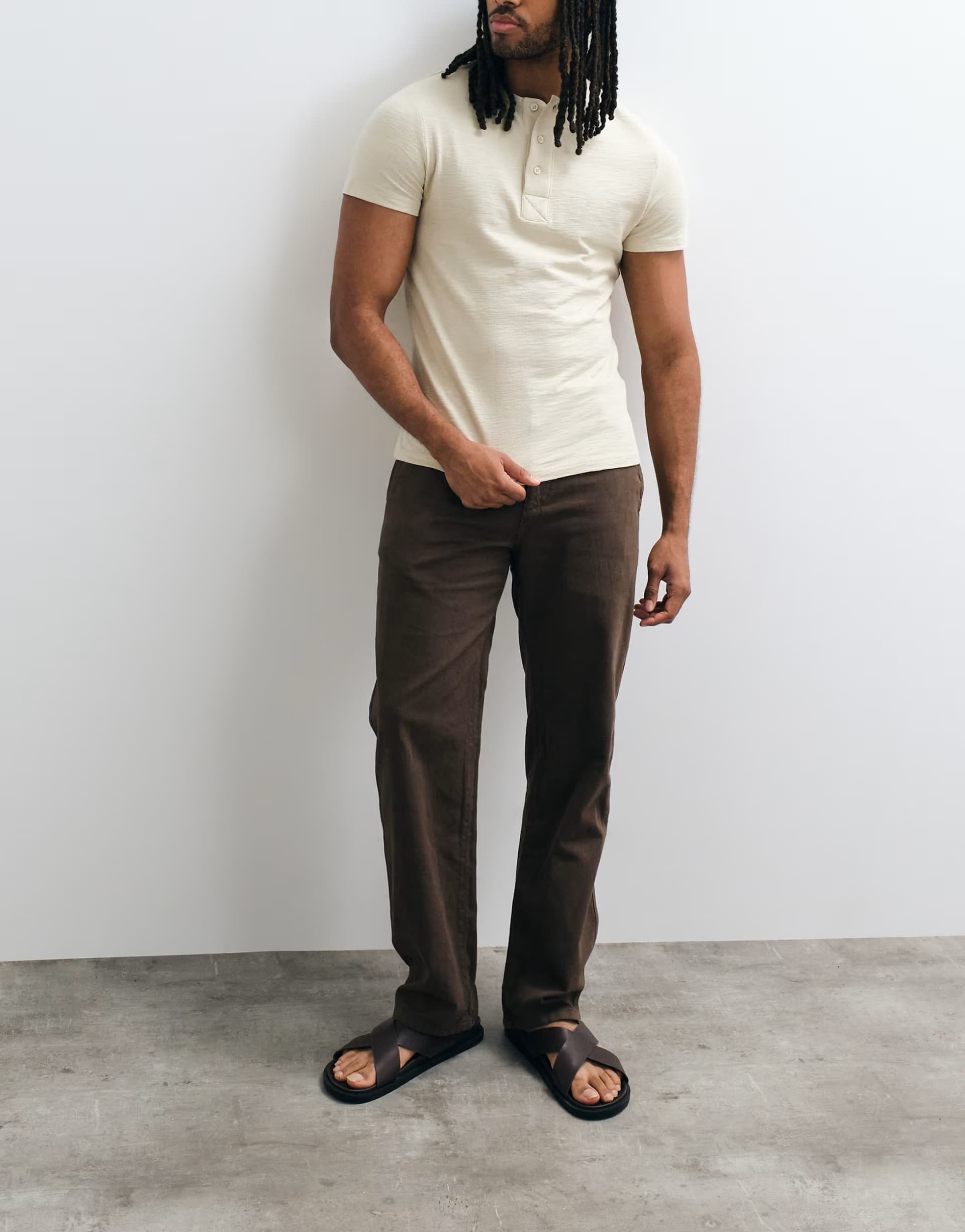 ASOS Mango relaxed trouser in brown