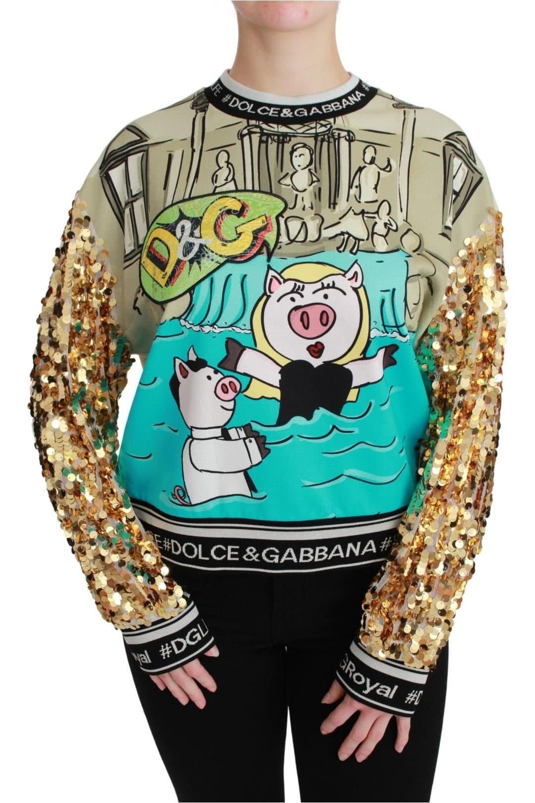 Dolce & Gabbana Dolce & Gabbana Women's Year of the Pig Sequined Top Sweater