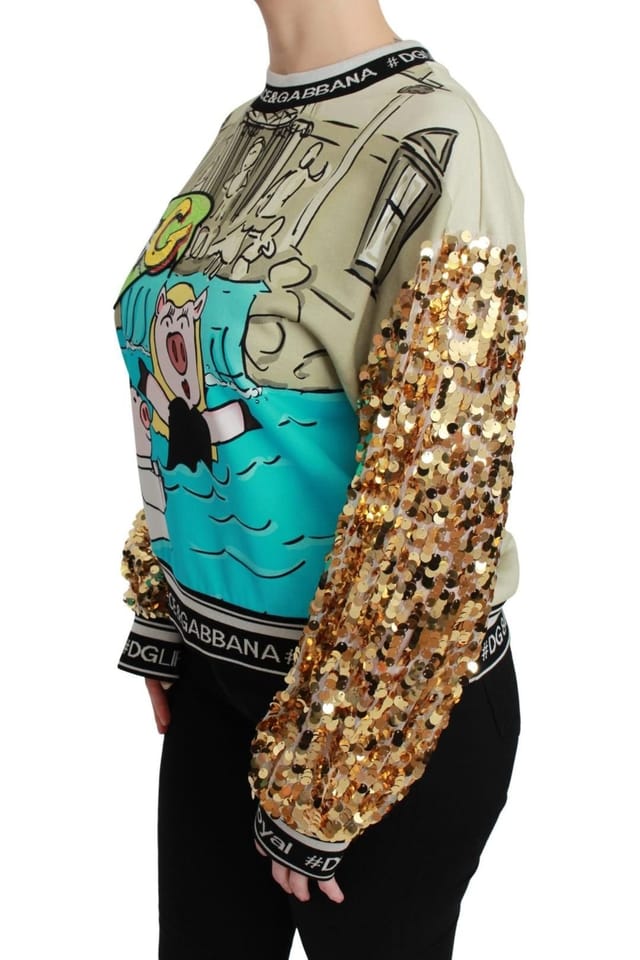 Dolce & Gabbana Dolce & Gabbana Women's Year of the Pig Sequined Top Sweater - 3