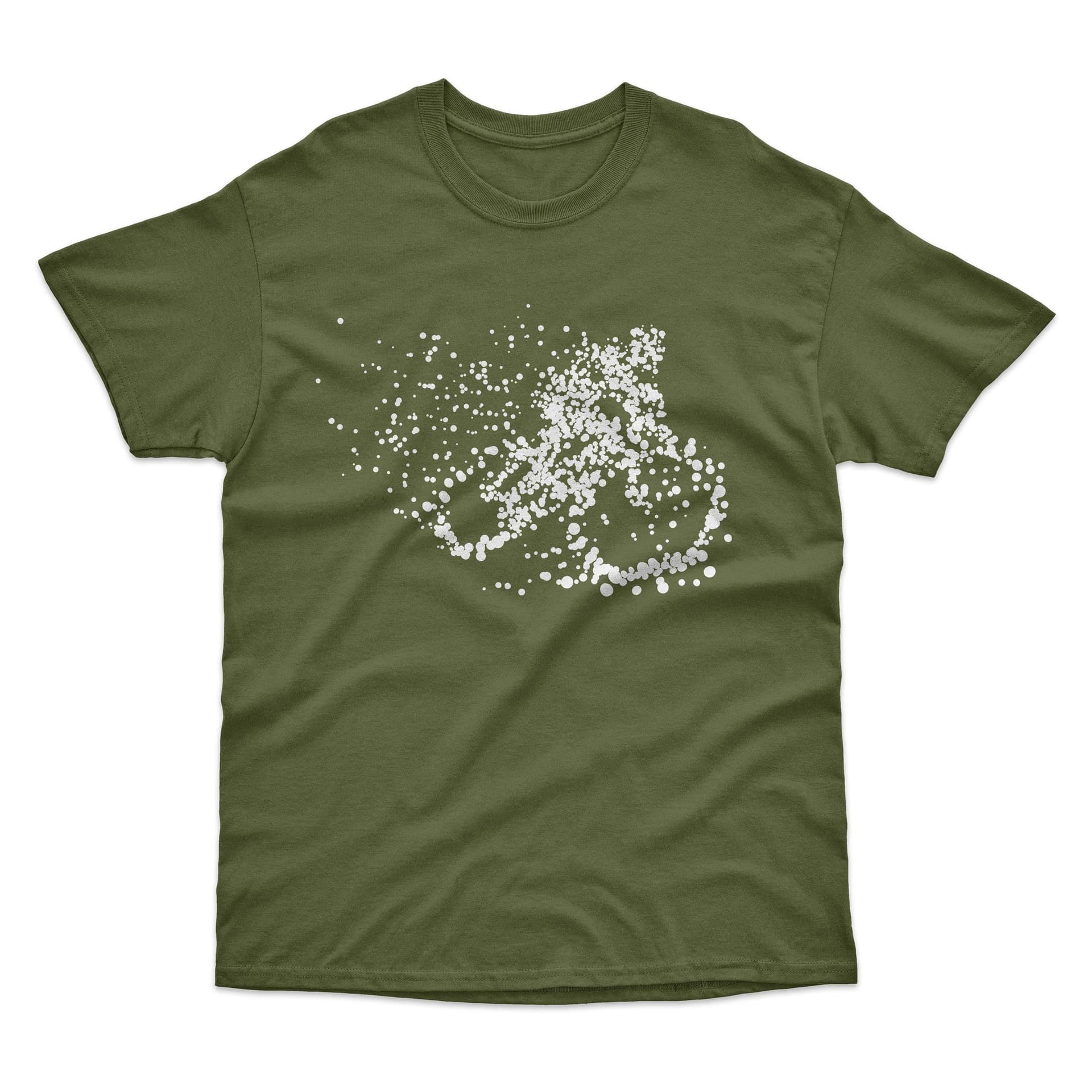 Bad Zebedee Bad Zebedee Men's Particle Dot Cyclist T-Shirt in Khaki