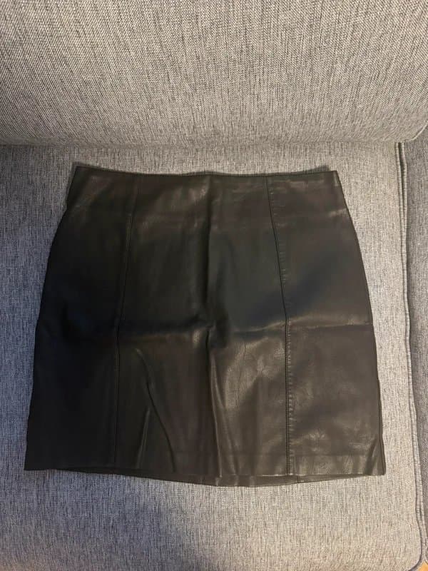 New Look New Look leather effect black short skirt