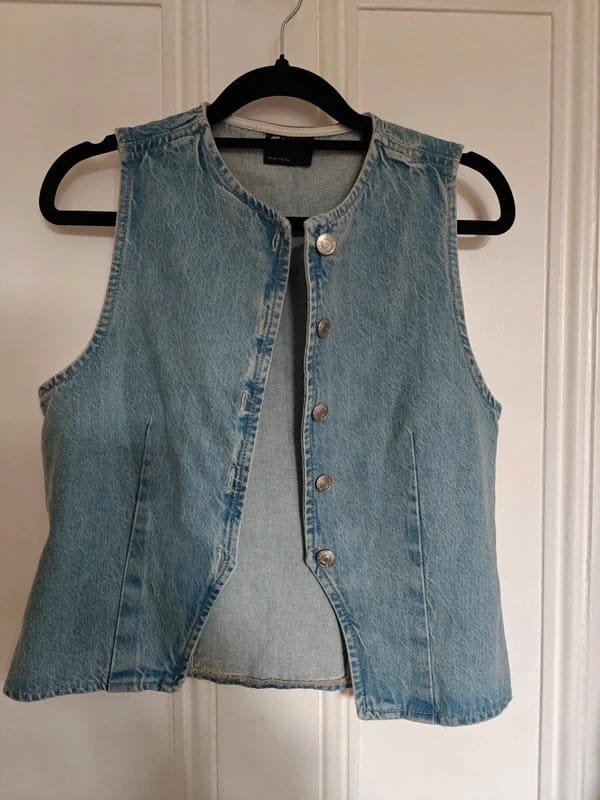 ASOS Design Light Blue Denim Waistcoat