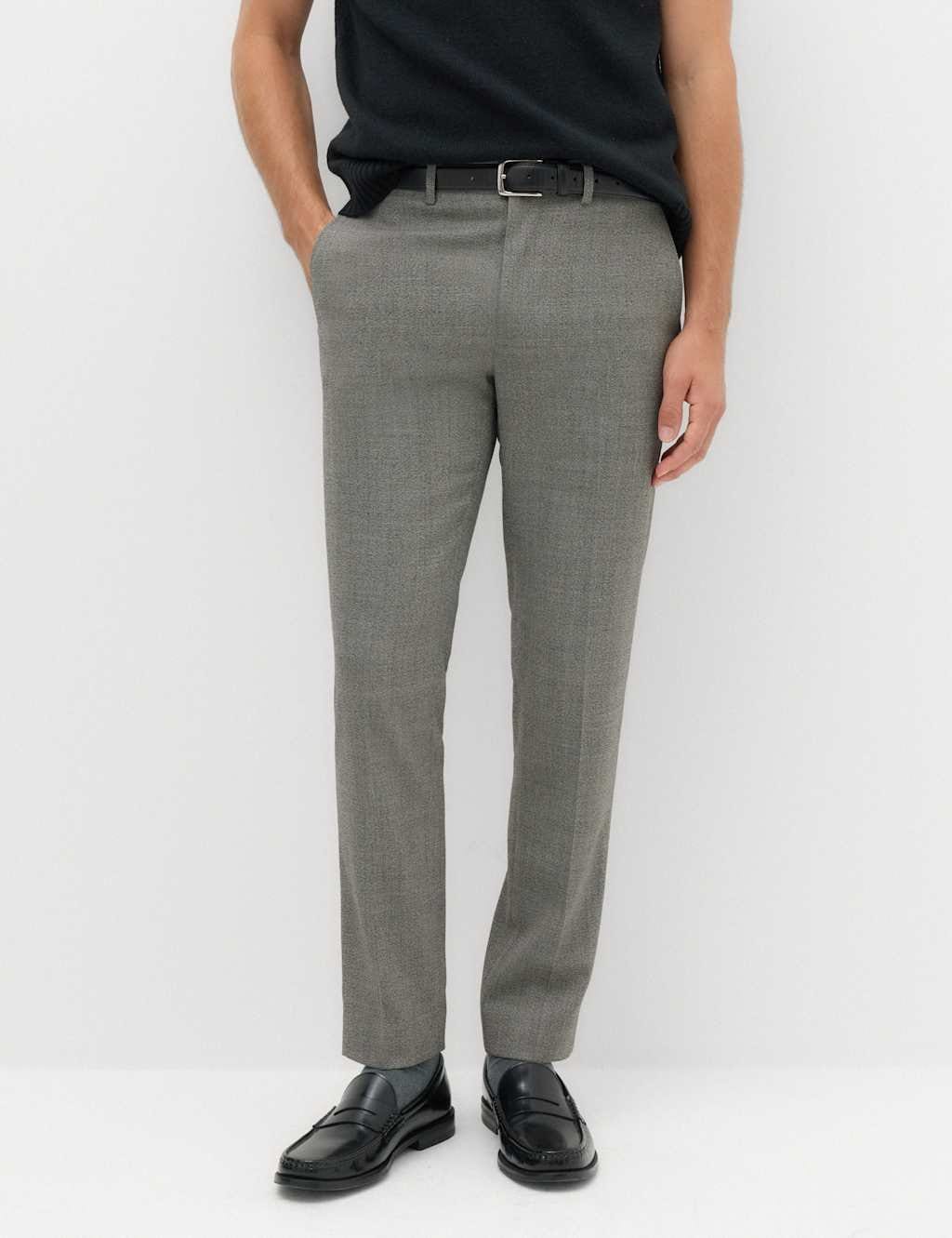 Marks & Spencer M&S Slim Fit Wool Blend Suit Trousers Charcoal Mix - 1