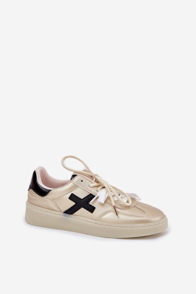 Love Lace Love Lace Women's Sport Shoes Lace Up Rounded Toe Comfort Low Profile Style in Gold - 2