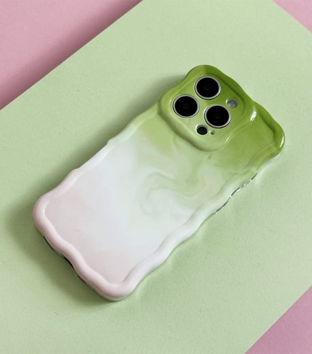 Coconut Lane Green Strawberry Matcha Wavy Phone Case Coconut Lane New Look - 2