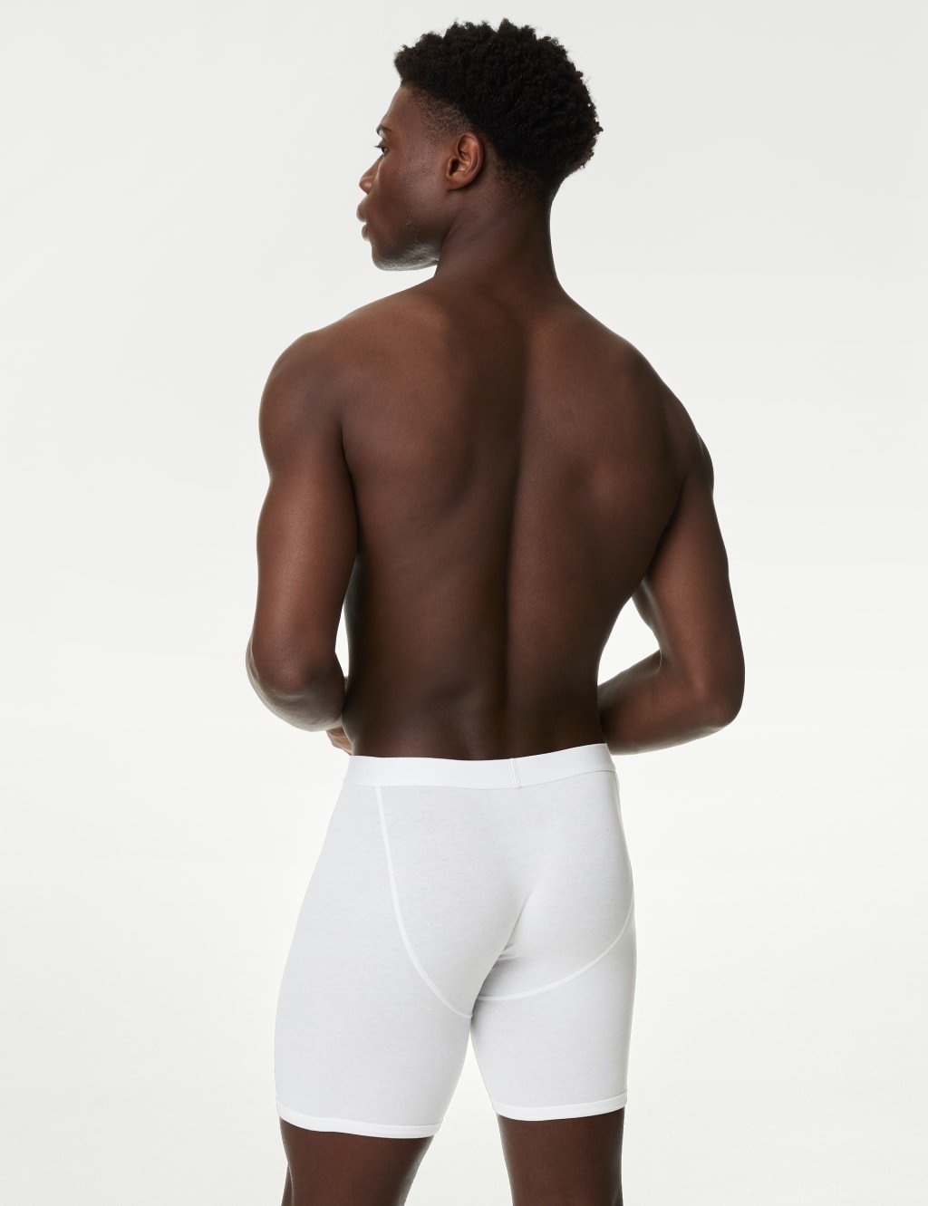 Marks & Spencer M&S 3 Pack Cotton Rich Cool & Fresh™ Longer Length Trunks White - 2