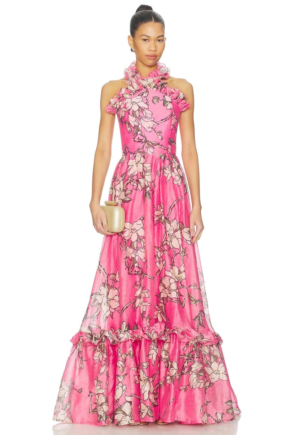 revolve Revolve Floral Print Midi Dress in Pink