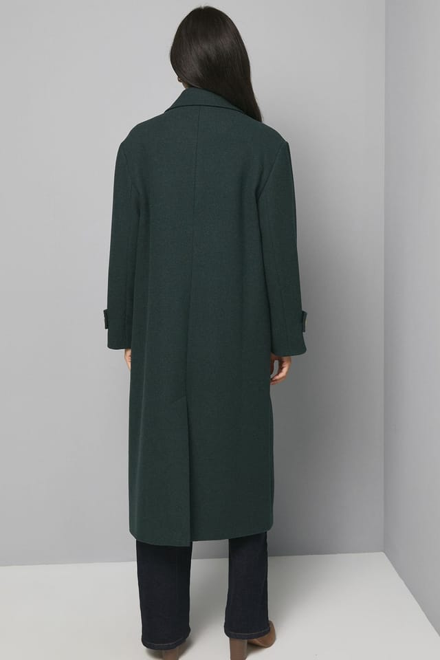 Wallis Wallis Women's Double Breasted Car Coat in Green - 3